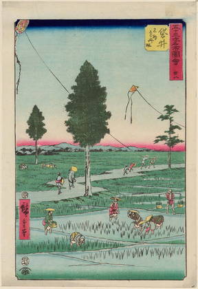 Андо Хиросигэ. «Фукурой». Серия «53 станции Токайдо» «Вертикальное Токайдо» (1855)