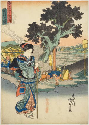 Тоёкуни III Утагава (Кунисада). «Фукурой». Серия «53 станции Токайдо» (1855)