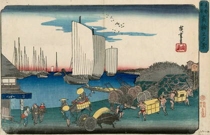 Андо Хиросигэ. Вид на Луну в Таканаве (1839 -1842)