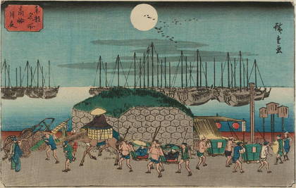 Андо Хиросигэ. Вечерний вид на Таканава.  (1843-1847)
