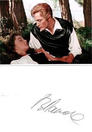 Автограф В. Ланового на фотокарточке с кадром из к/ф «Алые Паруса»