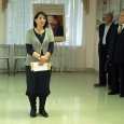 Ведущий специалист Министерства культуры Ростовской области Елена Шевченко приветствует гостей выставки от имени Правительства Ростовской области.
