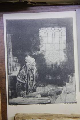 Репродукция картины Рембрандта «Доктор Фауст». Postcard. Лондон. Нач. XX в. Инв. № А-1170